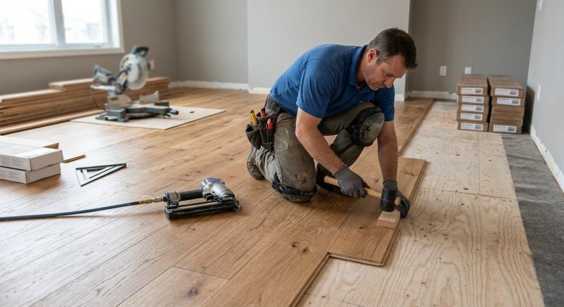 Dark Wood Floor Installation in Manassas, VA